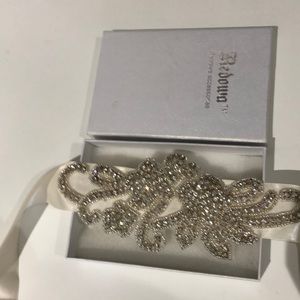 Satin and rhinestone belt